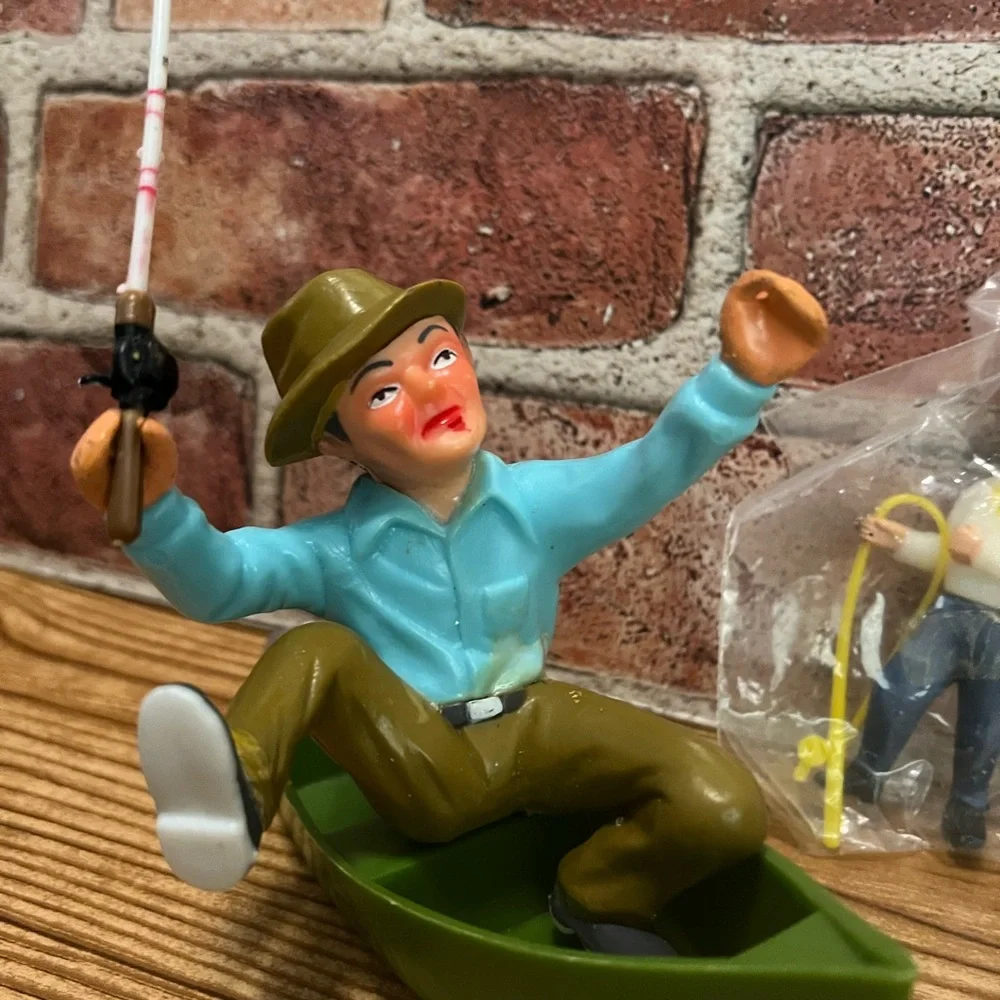 Vintage Fisherman Cake Toppers